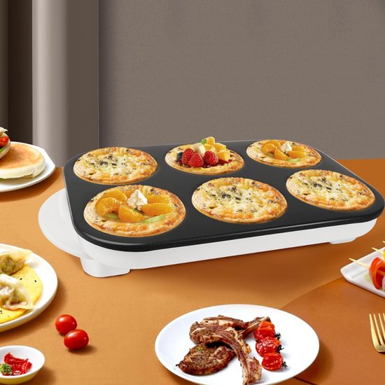 AMA® Pannenkoekenmaker - Pannenkoekenpan - Elektrische Pannenkoekenpan - Wit - 10x52x31cm — afbeelding 3
