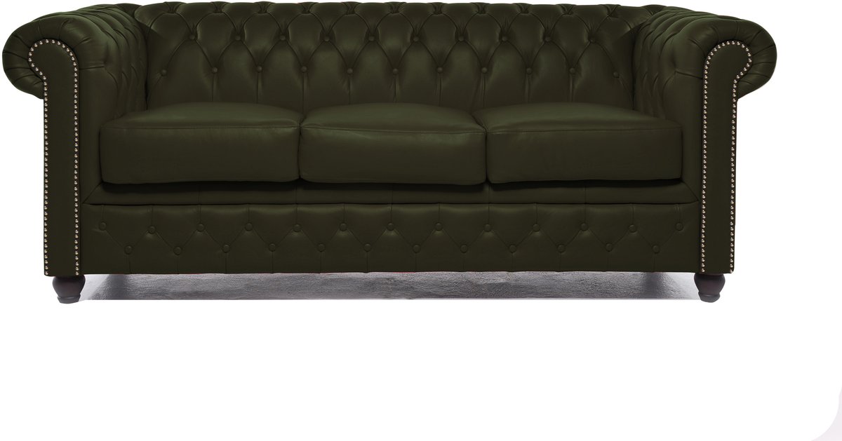 Chesterfield Eco Leather Line - Dark Green 3-zits