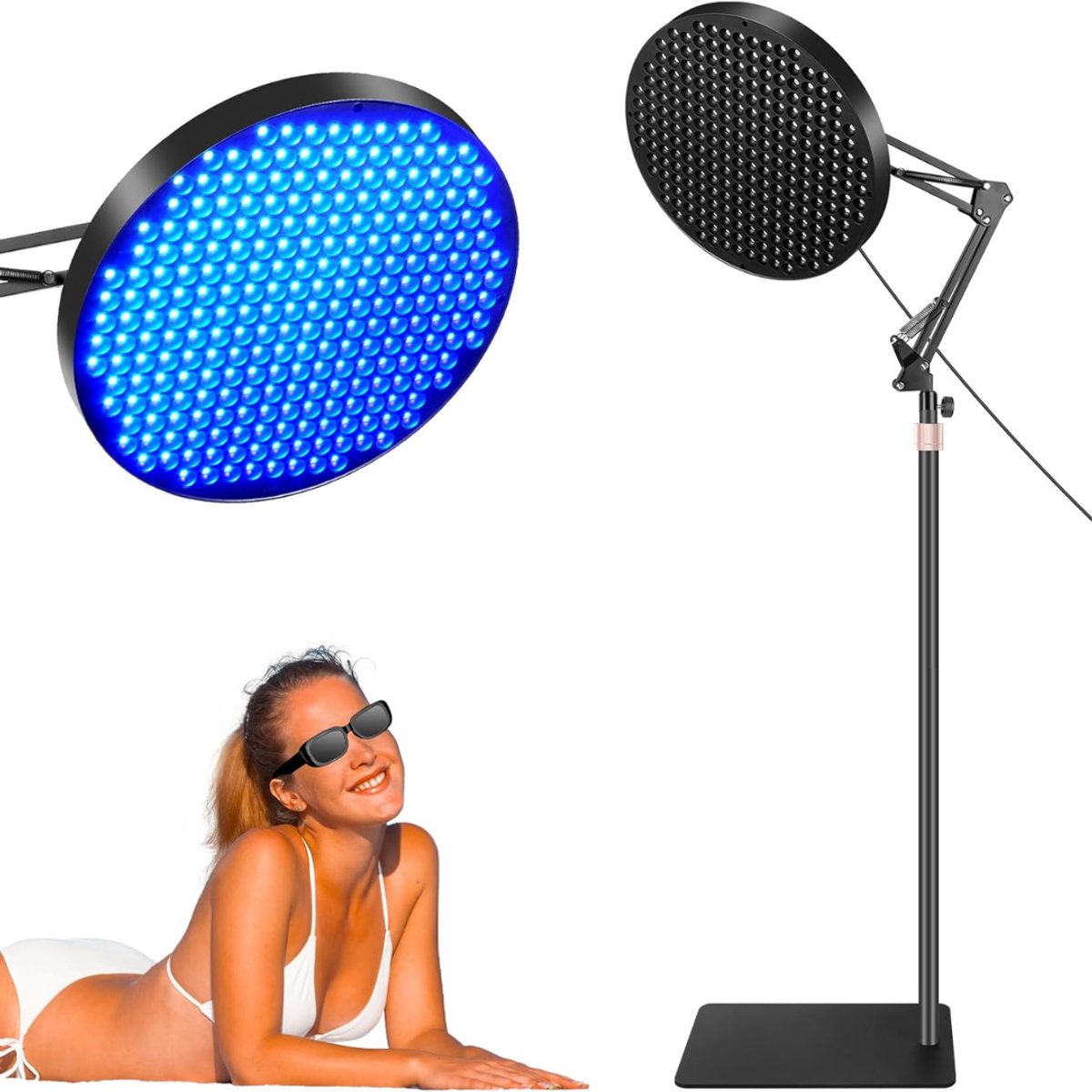 VH Supplies®Zonnehemel - Mobiele zonnebank - Gezichtsbruiner - 250 LED Lampen