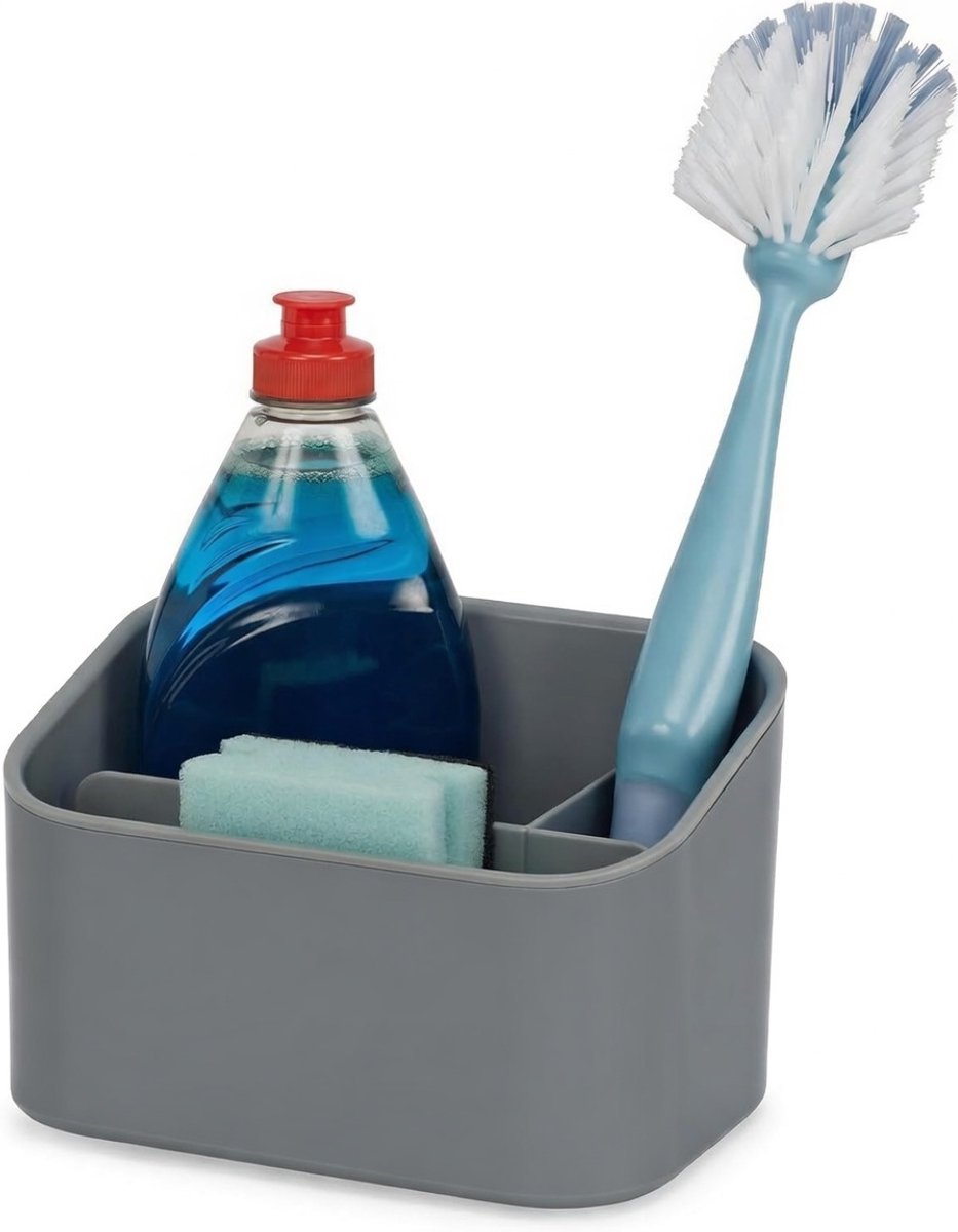 Famanu – Meerlaagse gootsteenorganizer - spoelbak-organizer voor keuken - antislip en duurzaam kunststof - houdt afwasmiddel - spons en doek overzichtelijk en georganiseerd