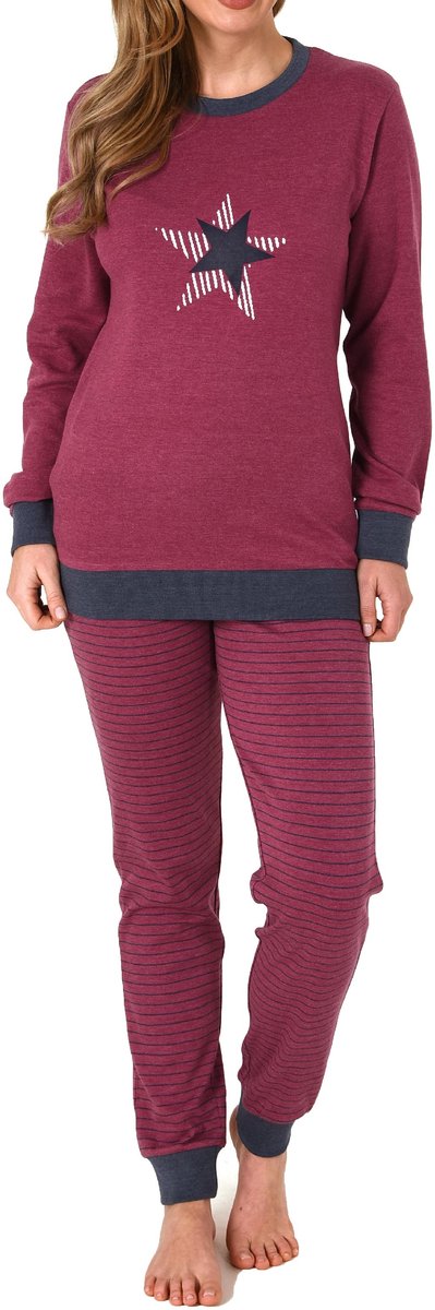 Normann Comfortabele interlock damespyjama met manchetten en stermotief - ook in oversize beere