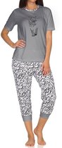 Capri pyjama korte mouw pyjama, capri broek met manchetten, tijger motief, ook in oversized