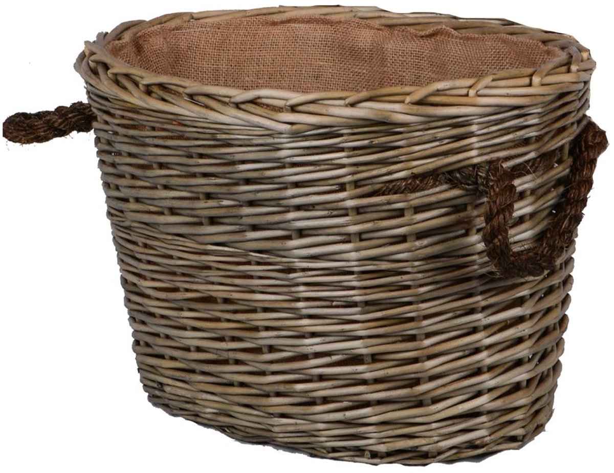 UNUS® Opbergmand wilg met jutevoering grijs 38 x 46 x 63 cm