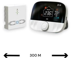 Thermostaat | Draadloos | Wifi | Draaiknop bediening | Opbouwmontage | Verwarmen | Tuya Smart Life | Zwart grijs