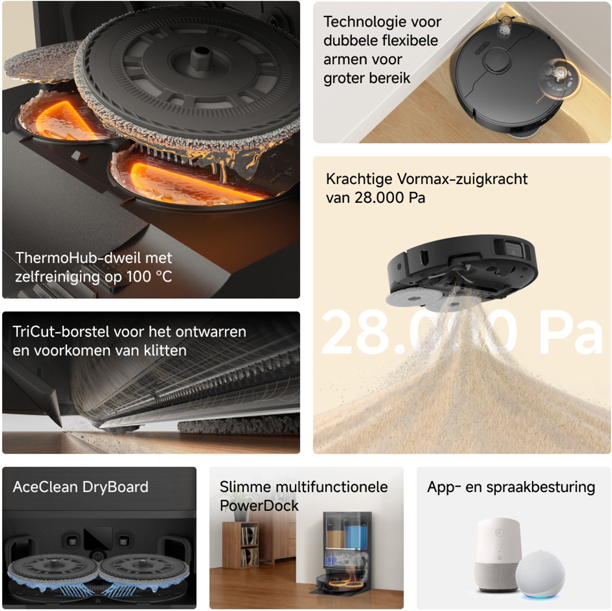 Dreame Robotstofzuiger L50 Ultra AE - Robotstofzuiger met dweilfunctie - 28.000 Pa Zuigkracht - Automatische Leegstation - Uitschuifbare Zijborstel - DryBoard - Zwart — afbeelding 6