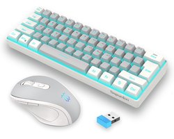 Draadloos 60% Gaming Toetsenbord en Muis Set met RGB, Mechanisch Gevoel
