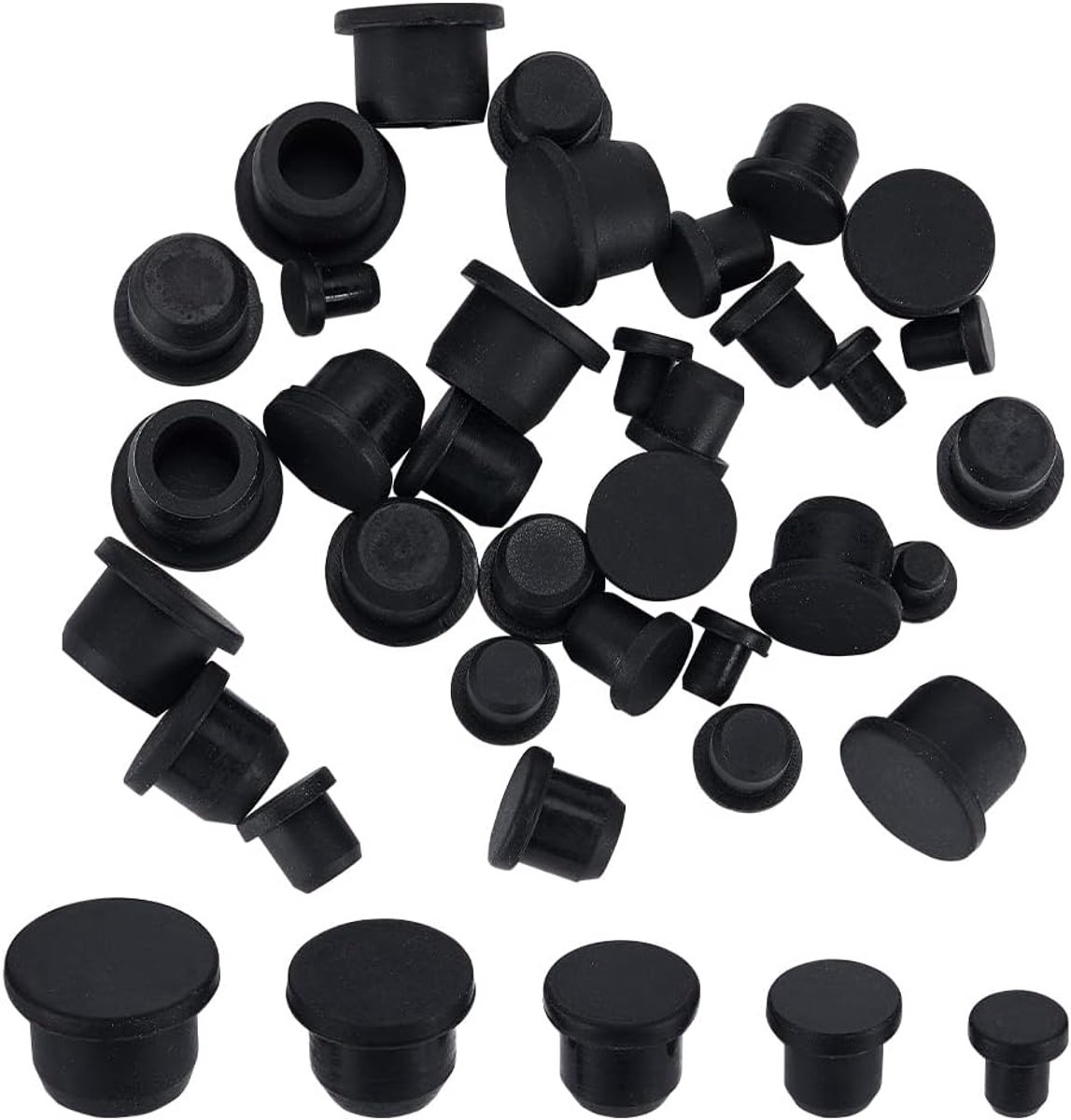 Glazen Tafel Bumpers - Zwarte Rubberen Meubel Buffers met Pin - Antislip en Schokabsorberend - Zachte Siliconen Beschermers - 40 stuks - 5 maten - van Imperatoris