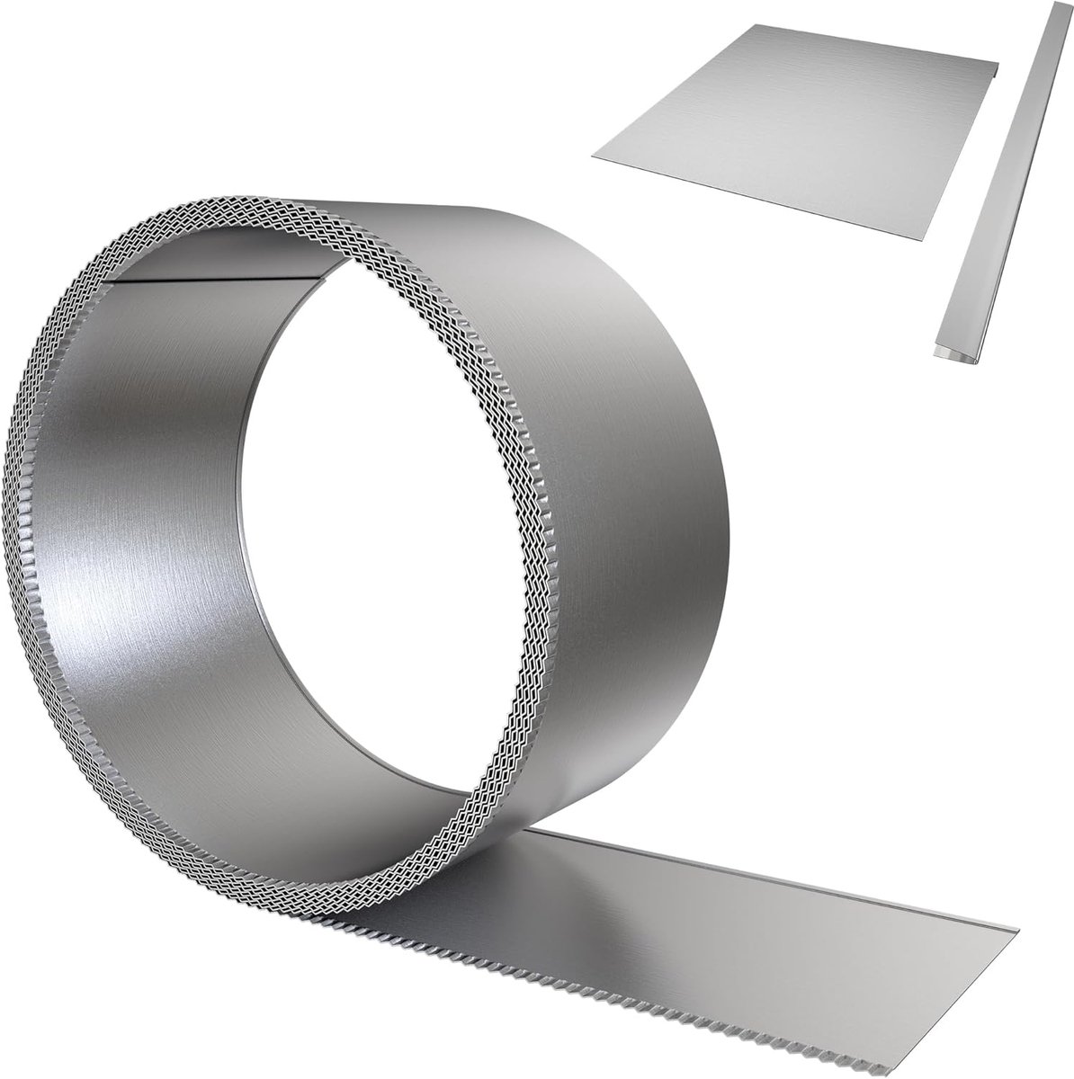 Metalen Gazonrand - 15 cm Hoog - Gegalvaniseerde Palissades Met Getande Rand - Weerbestendige Gazonrandstenen - 5 m Lang - Flexibele Tuinrand - Voor Tuin, Gazon, Maairand En Hekken (Zilver) NAIZY
