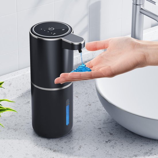 Automatische zeepdispenser - Keukengerei - zeepdispenser wandmontage - 380 ml - Vier instelbare standen - USB oplaadbaar - Geschikt voor badkamers en keukens - ABS-materiaal - Zwart