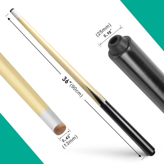 Poolkeu 2 Delig - Biljart Accessoires - Biljartkeu - 90cm van Merkloos — afbeelding 5