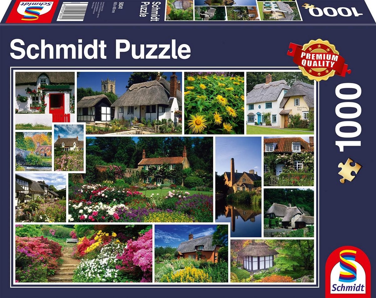 1000 Stukjes Puzzel: Collage van Engelse Landschappen en Bezienswaardigheden