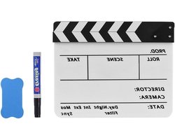 Acryl Clapboard Slate Director Board met Marker Pen en Gum voor Film TV Reclame - Professioneel en Duurzaam