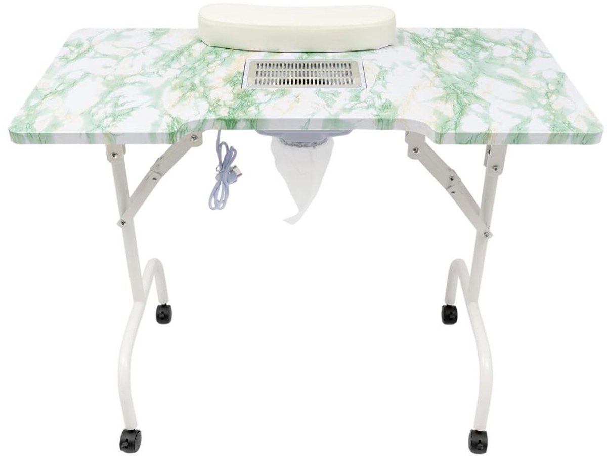 Core® Manicure Tafel met Afzuiging - Nageltafel - Bureau -Met Lades Op Wielen Met Remmen - Groen - 48cm x 95cm x 72cm