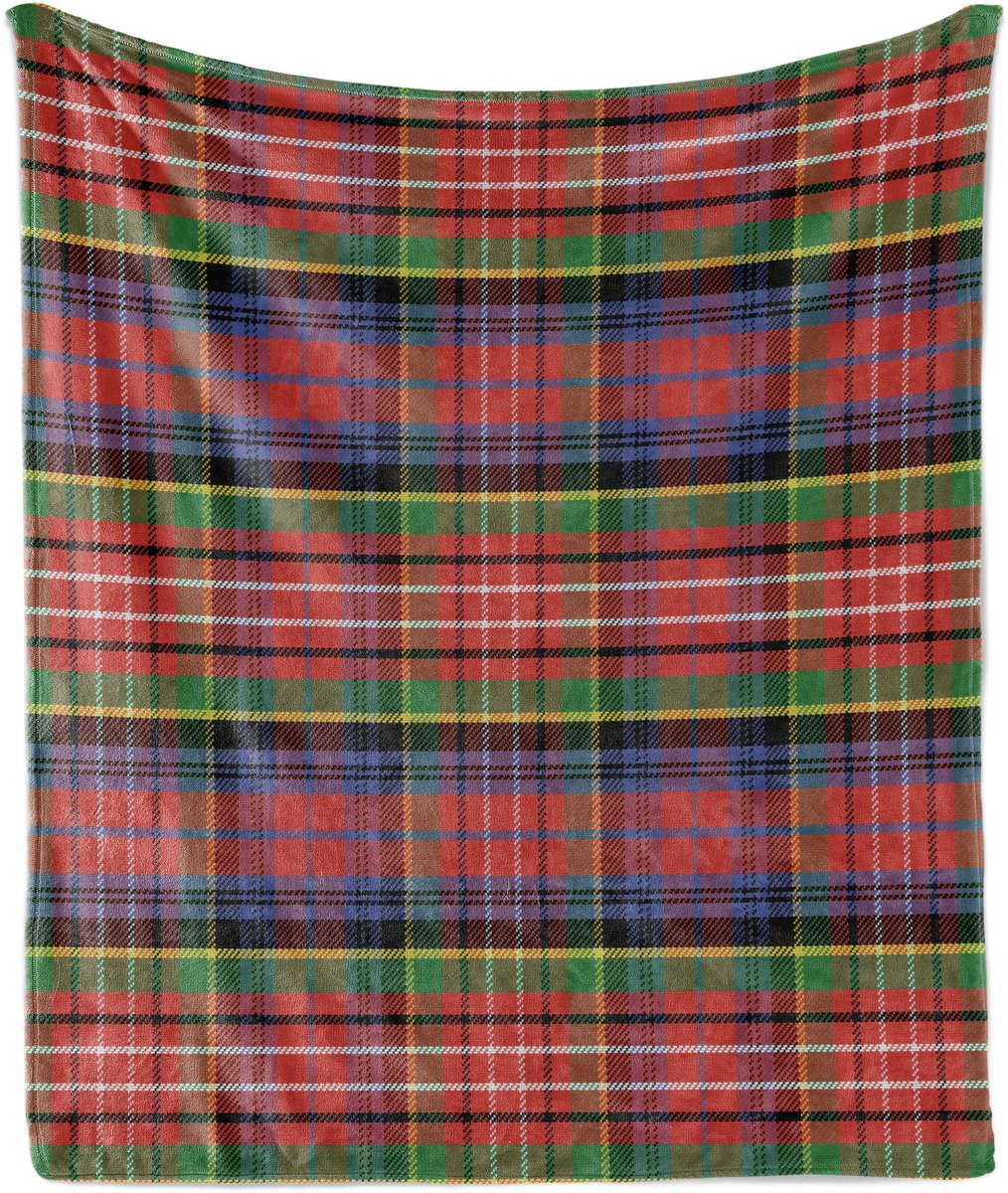 ABAKUHAUS Geruite Zachte Flanellen Fleece Deken, Caledonia Schotse Stijl, Gezellige Pluche Plaid, 175 x 230 cm, Geel Rood