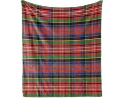ABAKUHAUS Geruite Zachte Flanellen Fleece Deken, Caledonia Schotse Stijl, Gezellige Pluche Plaid, 175 x 230 cm, Geel Rood