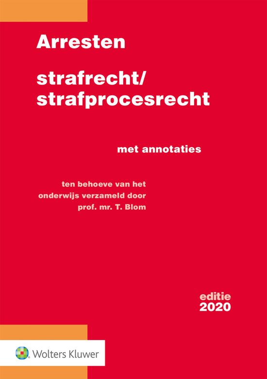 Arresten strafrecht/strafprocesrecht 2020 - cover