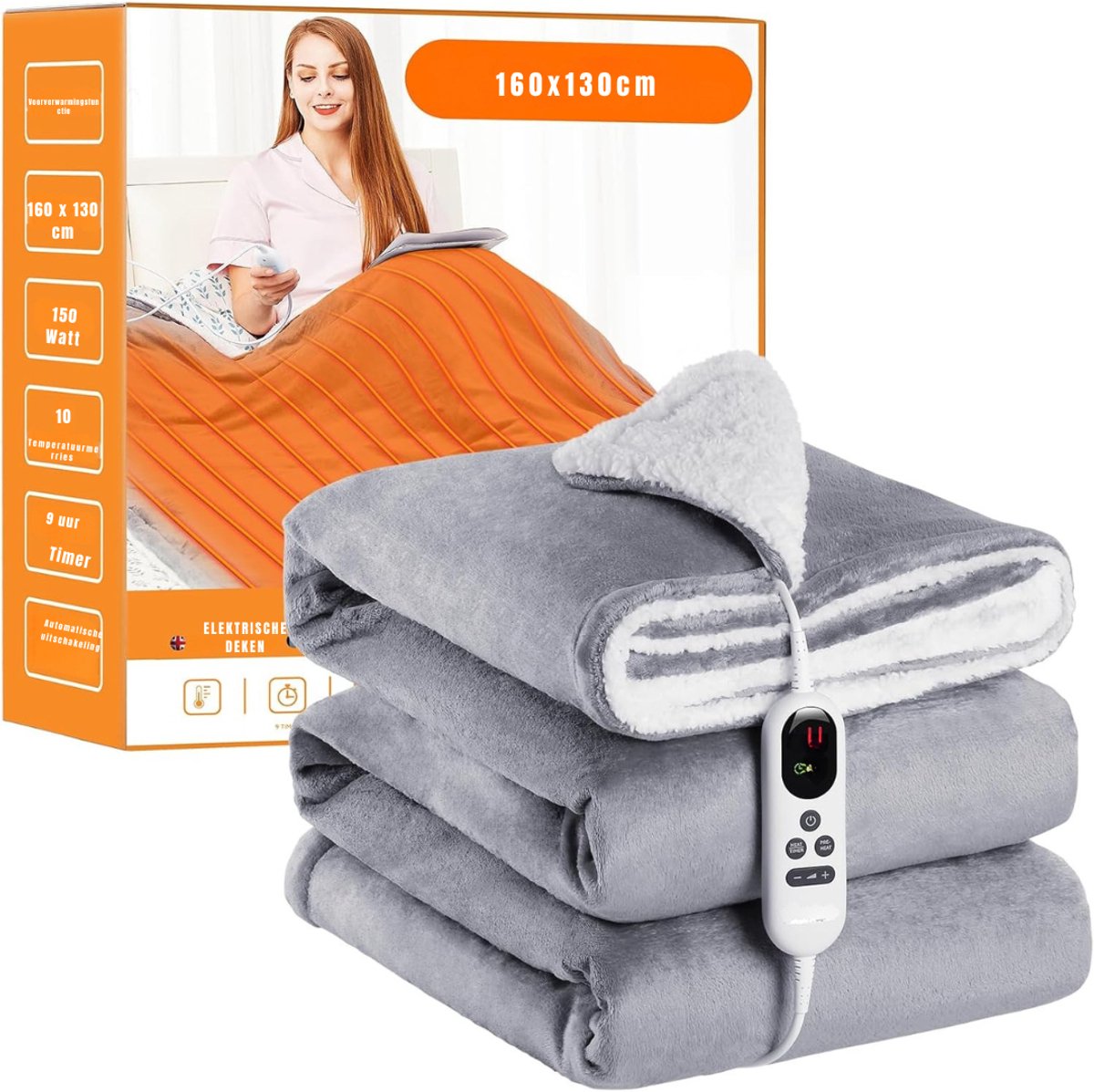 Core® Infrarood Deken - Elektrische Deken – Warmtedeken - Grijs - 64cm x 23cm x 1cm