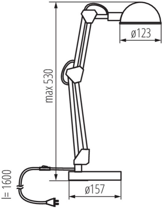 Kanlux PIXA Bureaulamp 1x40W Wit + Wipschakelaar 19300 — afbeelding 4