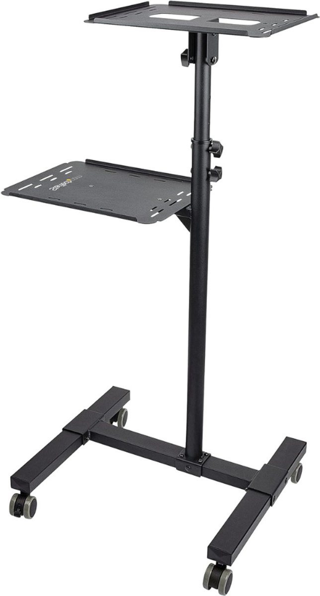 Core® Beamer Statief - Projector Statief Met Wieltjes – Beamer Statief Met Laptop Verdieping – Zwart - 51cm x 46cm x 146cm