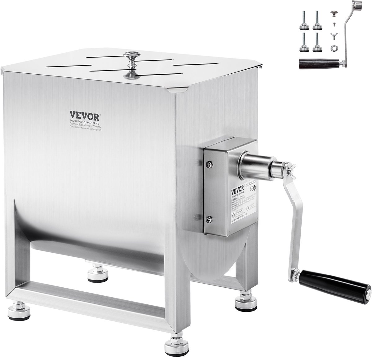 VEVOR Vleesmenger Handmatig 30L Mengmachine voor Vleesverwerking Gehakt