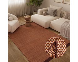 Tapiso Loni Wollen Vloerkleed - Handgemaakt Modern Tapijt - Bruin - Zacht & Onderhoudsvriendelijk - voor Woonkamer, Slaapkamer en Eetkamer 140x200