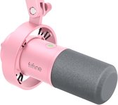 FIFINE - K688 - USB / XLR - Microphone Dynamique - Streaming - Podcasting - Gaming - Convient pour PS4 / PS5 / PC - Rose