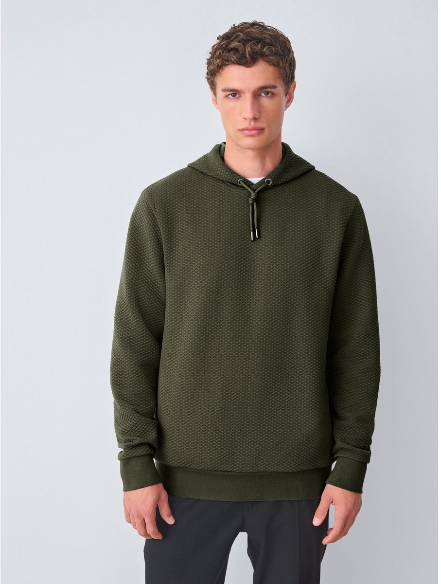 Next - Heren - Pullover-hoody met textuur - Groen