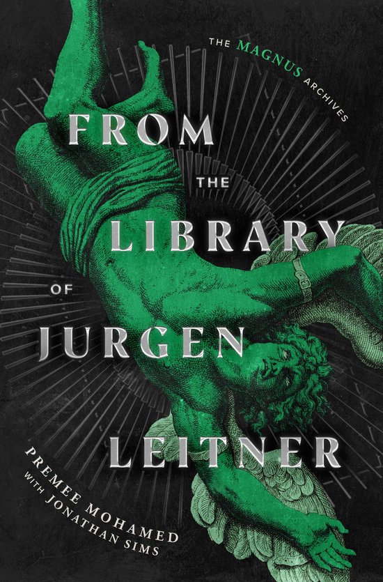 Boekomslag met de titel 'From the Library of Jurgen Leitner', met een groene afbeelding van een man die valt.