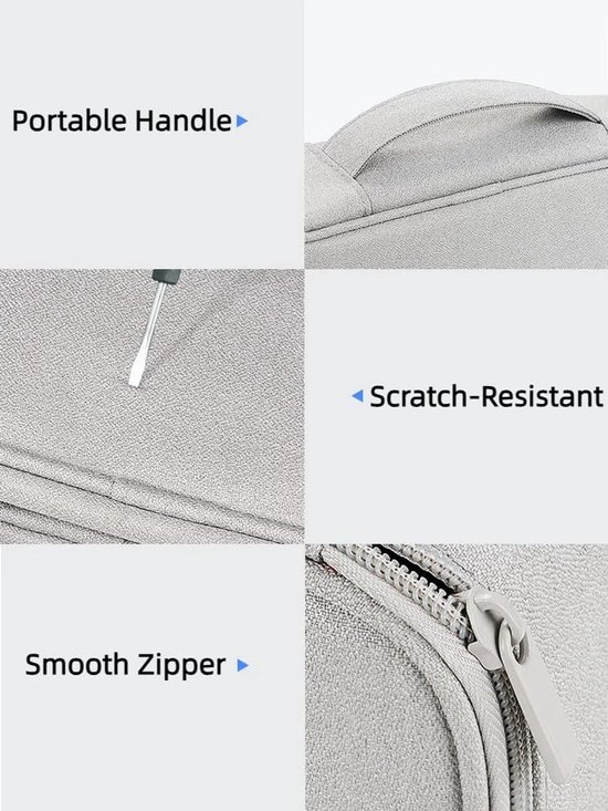 Tech Opberg Pouch - Kabel Organizer - Reizen Organiseren - Vocht Bescherming - 25x12x6.5 cm - Grijs — afbeelding 3