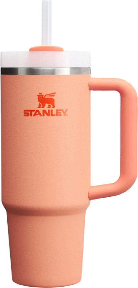 Stanley Quencher H2.0 Flowstate Tumbler 0.89L (Nectarine) - RVS - Lekvrije Thermosbeker met Rietje & Handvat – Geïsoleerd RVS – BPA-vrij - Drinkfles Waterfles