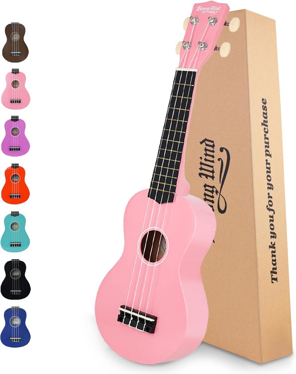 Sopraan Ukulele - Hawaii Gitaar - Beginners Leren - Inclusief Draagtas - 21 Inch - Roze