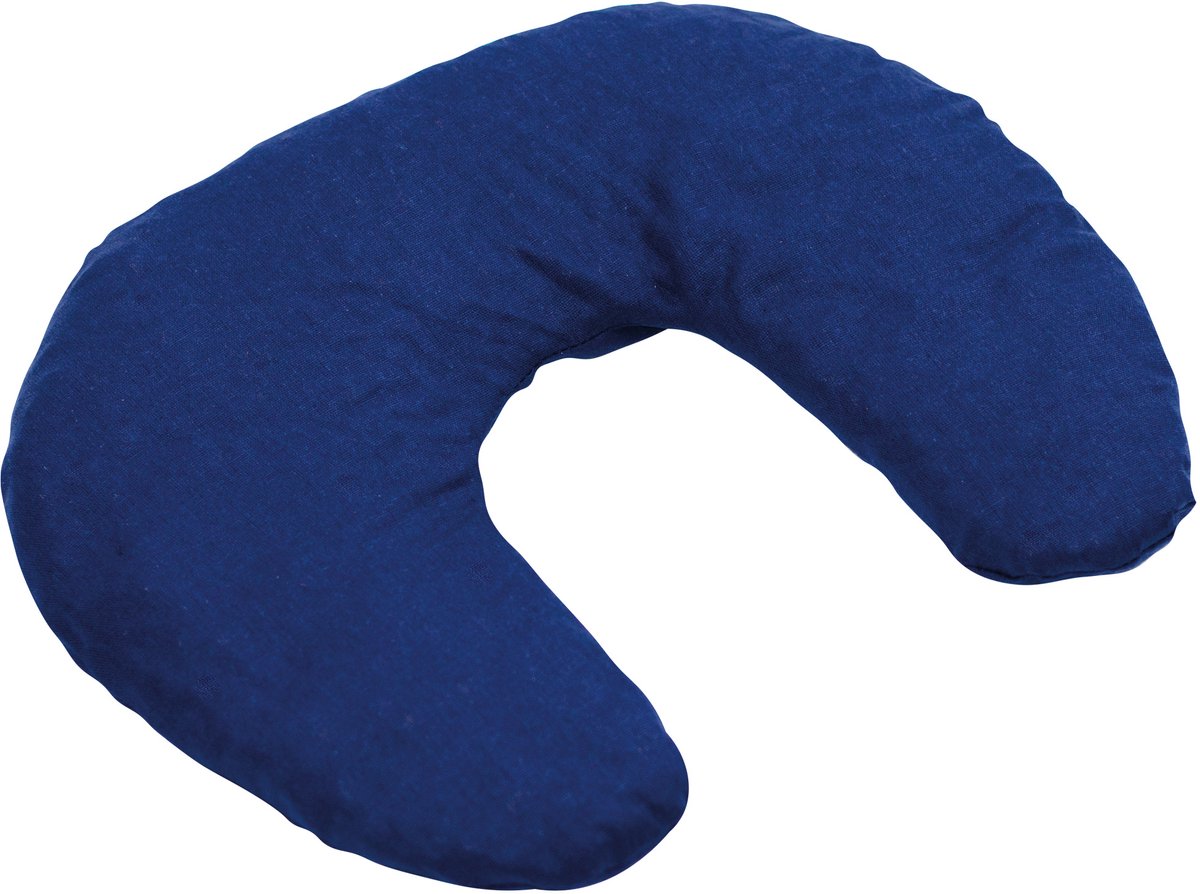 Sundo Kersenpitkussen nek halfrond 32 × 28 cm - Warmtekussen voor nek en schouders - Blauw