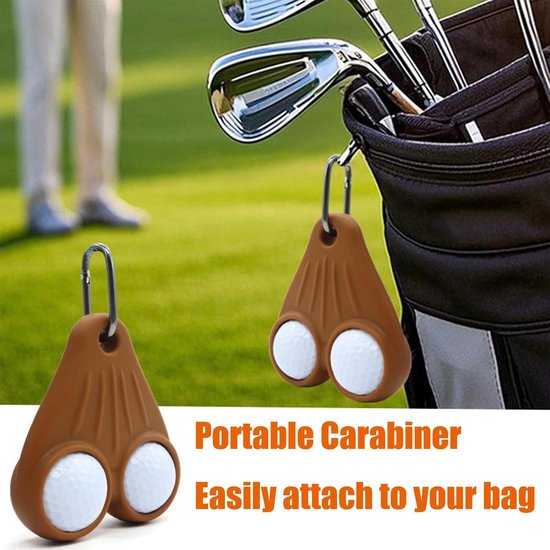 Golfbal Zak Houder - Opbergtas - Golf Accessoires - Draagbare Golfbal Opbergtas - Handig Cadeau Geschenk voor Golfers - Bruin van Merkloos — afbeelding 2