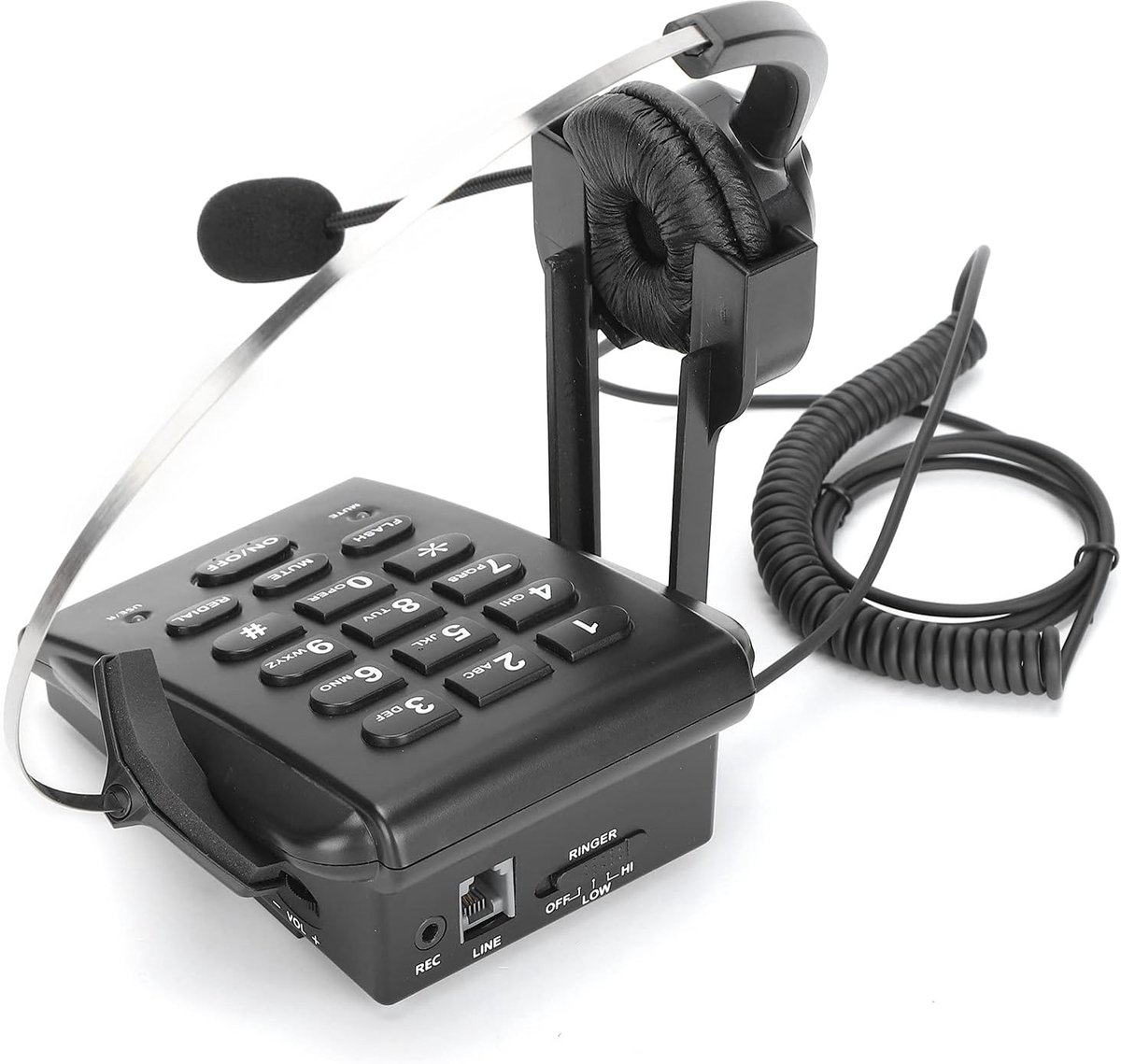 Professionele Telefoon met Headset en Snoer voor Callcenter en Thuisgebruik