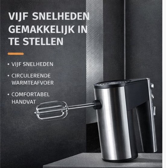 Jurrys Elektrische Eierklopper - RVS Garde - Hoog Vermogen - Multifunctionele Handmixer - Melkopschuimer & Klopper van Merkloos — afbeelding 3