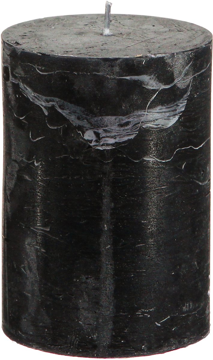 Viana Elegante zwarte pilaarkaarsen, effen kleur, 70x100mm, 4 stuks - decora