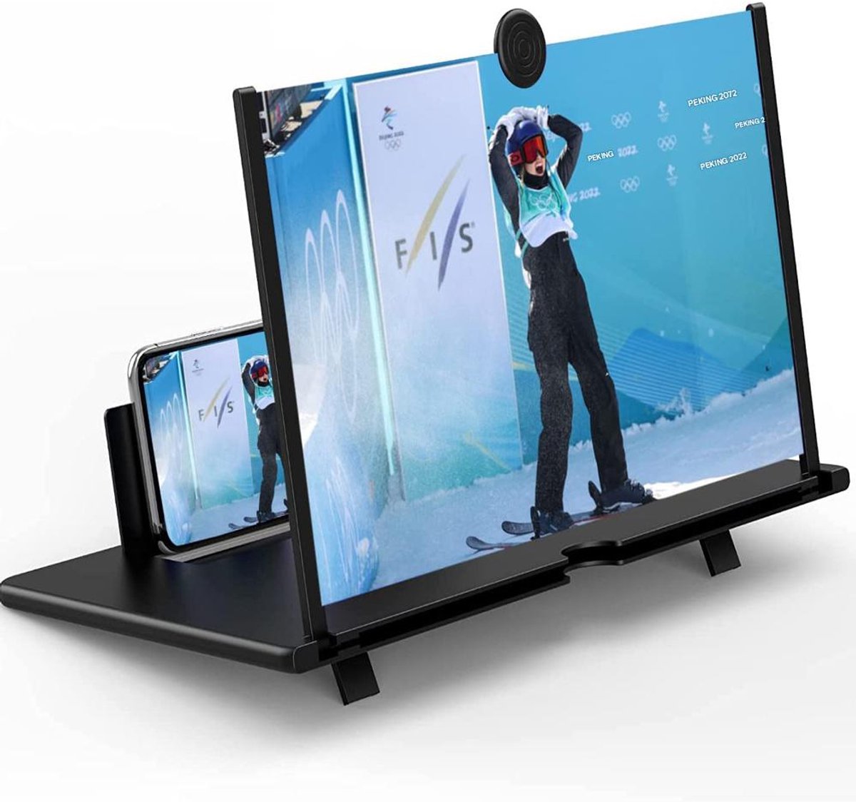 Schermvergroter – Voor smartphone – HD Fresnellens – 1 stuk – Zwart