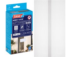 tesa INSECT STOP H&L Fly Screen Premium for Doors - hor voor deur met klittenband, verwijderbaar, wit - 120 x 250 cm