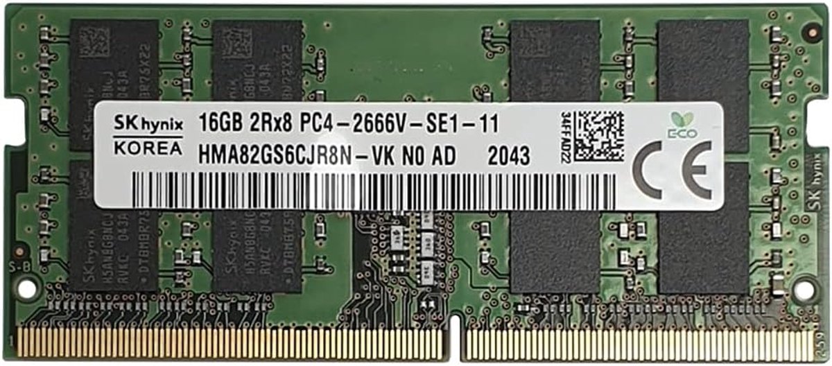 16GB DDR4 SODIMM 2666MHz Laptop Geheugenmodule PC4-21300