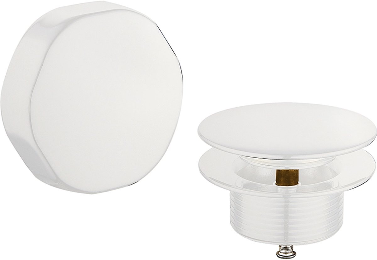 Sanifun knop en badplug Arthur mat wit– Luxe afbouwdeel voor badafvoer