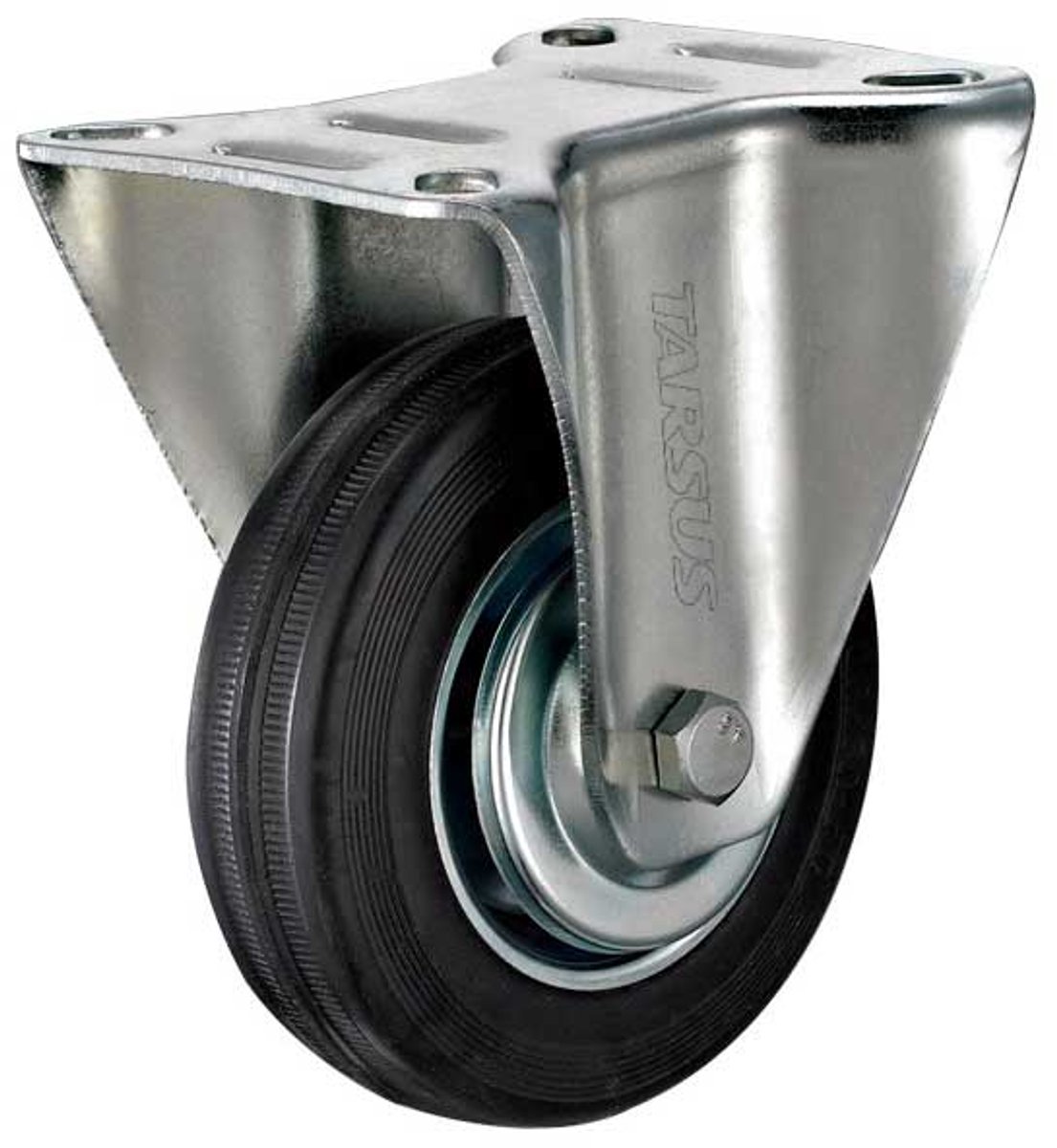 Tarsus Bokwiel - Ø 75 mm - Stalen Velg - Massieve Rubberband - 40 kg Draagvermogen