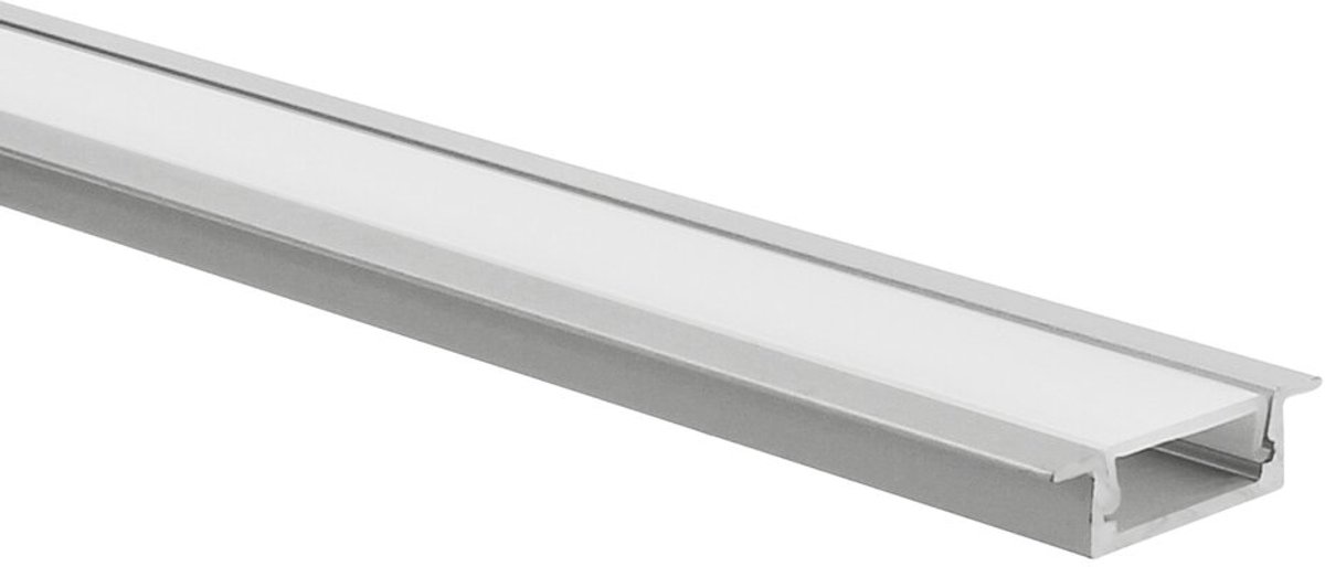 LED strip profiel Matera aluminium laag 1m incl. melkwitte afdekkap
