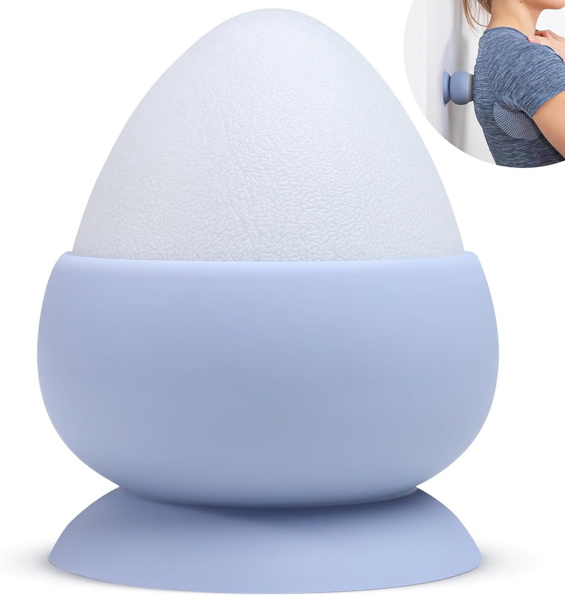 Massagebal met Zuignap - Trigger Point Instrument - Zelfmassage Therapie - Bevestigbaar aan Oppervlak - 65 x 75 cm - Grijs
