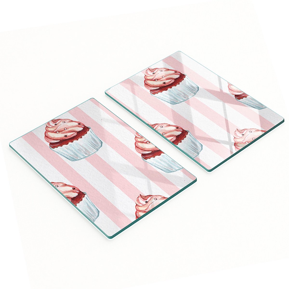 Keukenplanken van gehard glas met decoratieve muffin-afbeeldingen, 2x40x52 cm