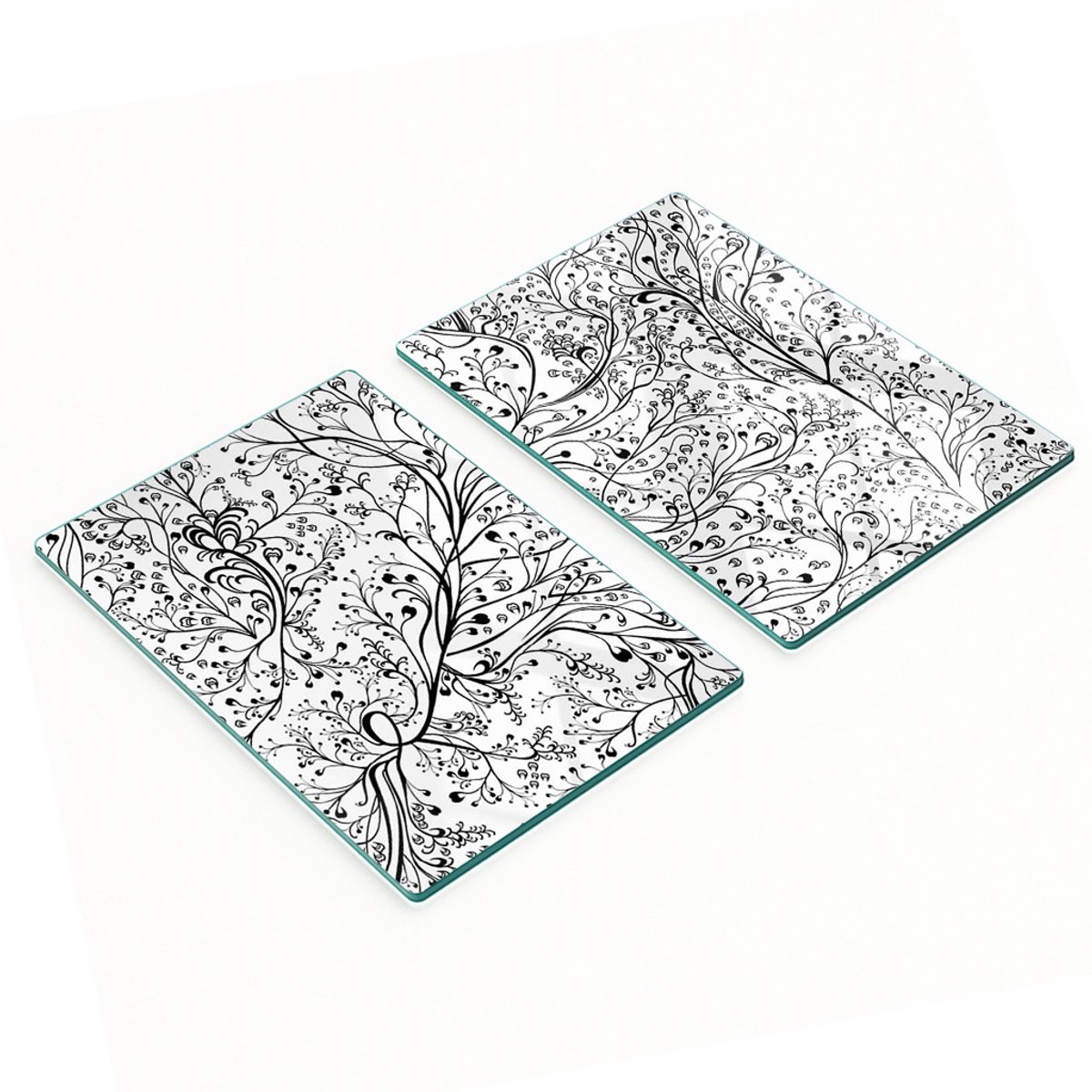 Multifunctionele decoratieve glazen borden met ineengestrengelde takken, 2x40x52 cm