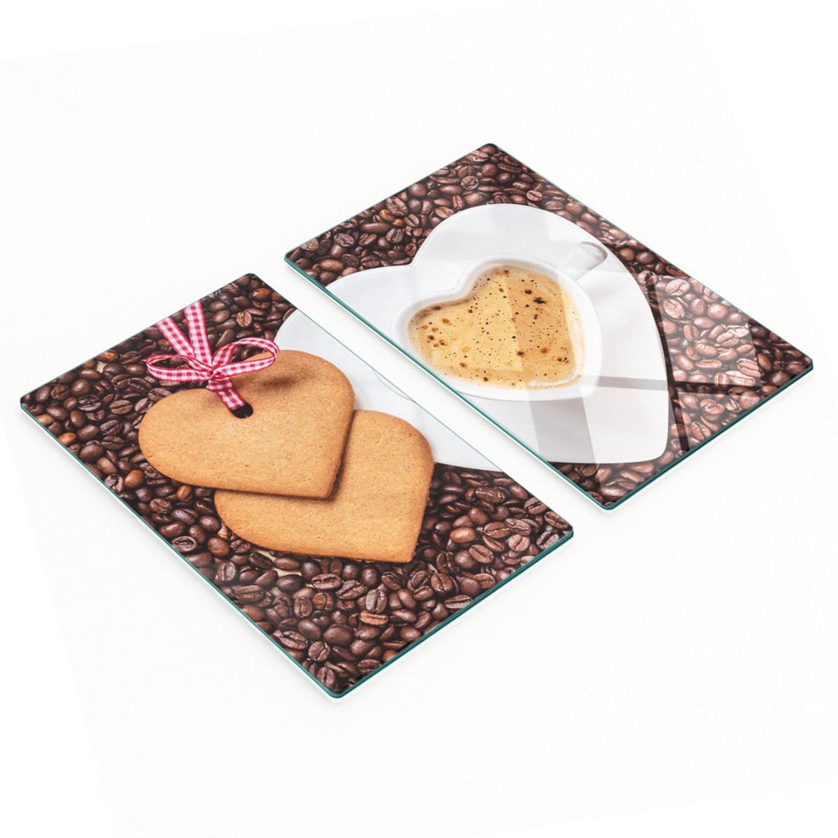 Keukenplanken van gehard glas met afbeeldingen van koffie en peperkoek, 2x30x52 cm