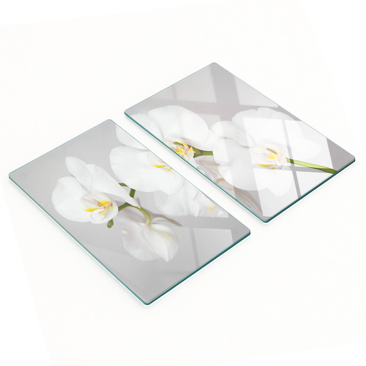 Decoratieve glazen snijplanken met orchideeënmotief, 2x30x52 cm