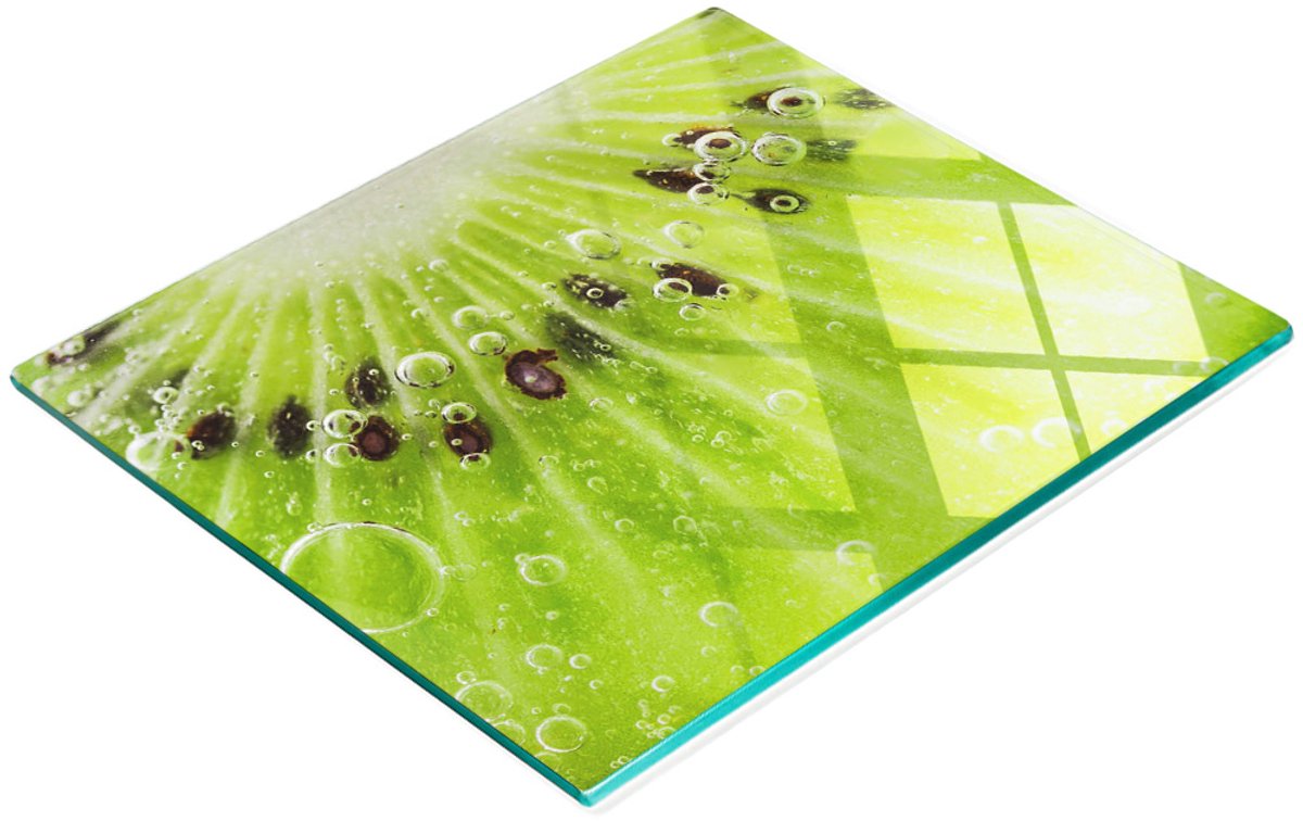 Serveerplank van gehard glas met kiwi-afbeelding, 60x52 cm