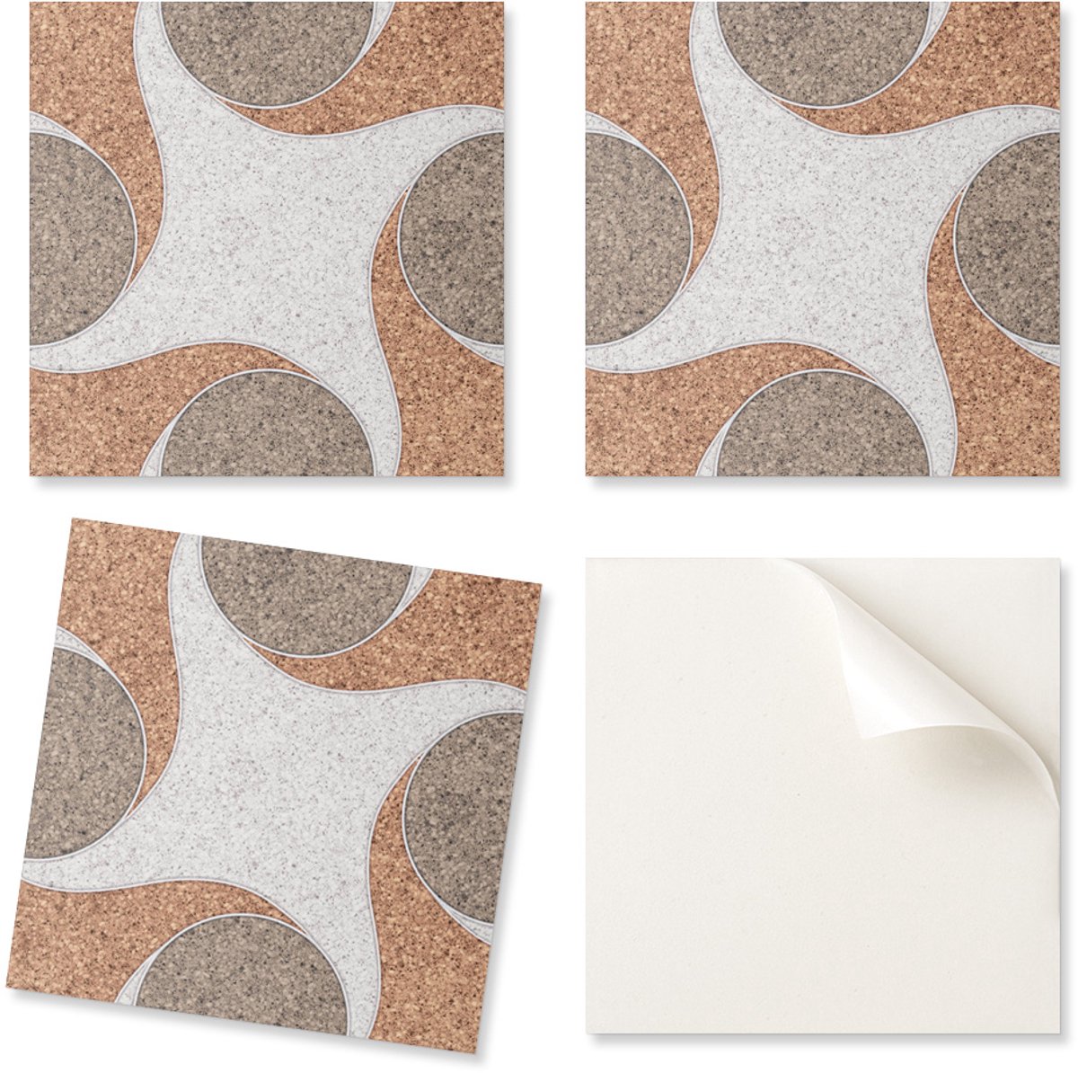 Decoratieve PVC-wandtegels met patroon voor de kamer, met cirkels en golven, 20x20x20 cm