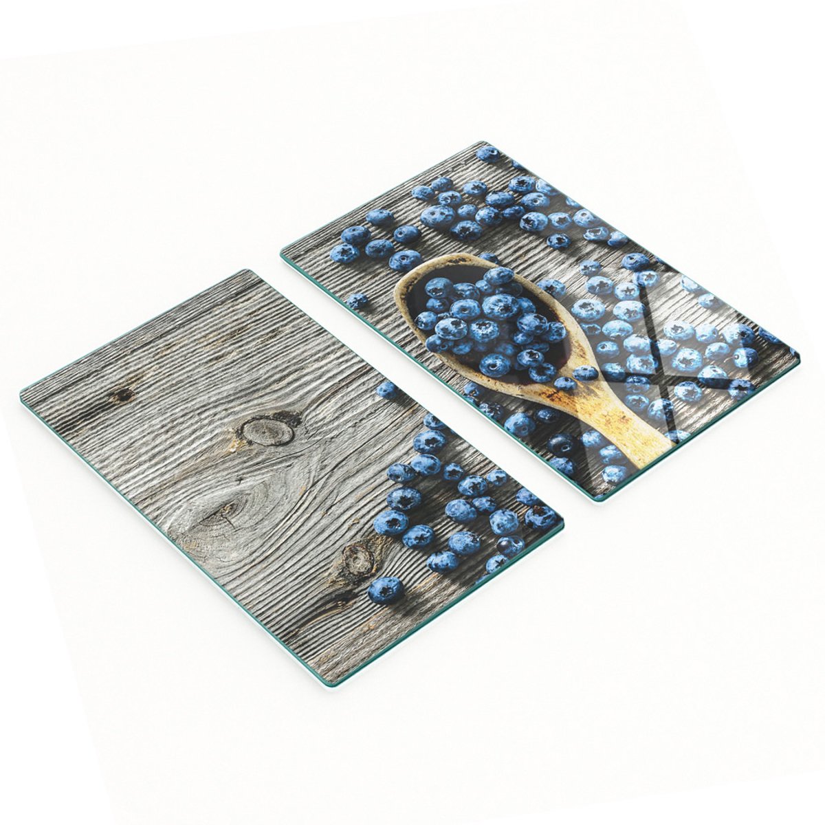 Decoratieve snijplanken van gehard glas in de kleur Berry Wood, 2x30x52 cm